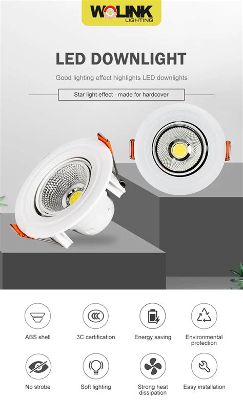 High Quality Bis Approve Ceiling Detachable Adjustable Angle Abs Cob W