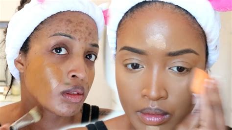 TUTORIAL DE MAKE PARA ESCONDER MANCHAS DE ACNE PELE NEGRA YouTube