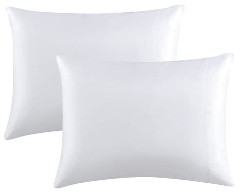 King Size Satin Pillowcase Set Of 2 White Silk Pillow Cases For Hair And Skin 20x36 Inches