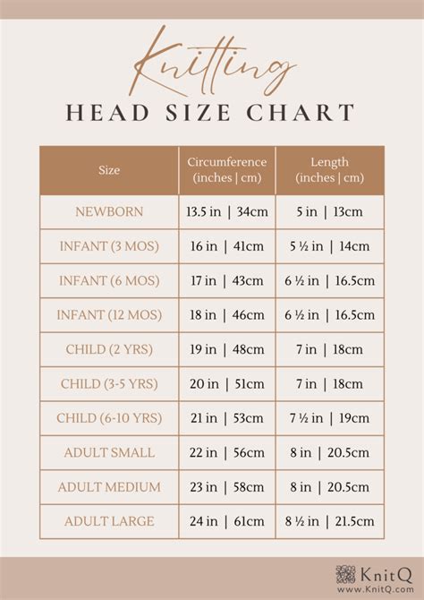 Knit Hat Size Chart | KnitQ