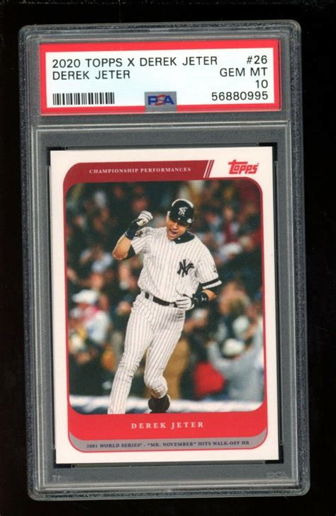 Derek Jeter Topps X Derek Jeter Psa Pristine Auction