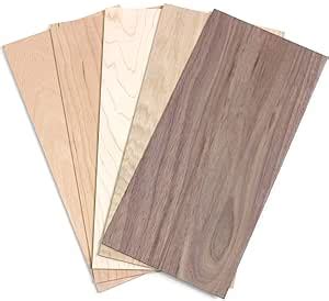 Wodewa Feuille De Placage En Bois 2mm Lot De 5 Plaques 30x14cm I 5