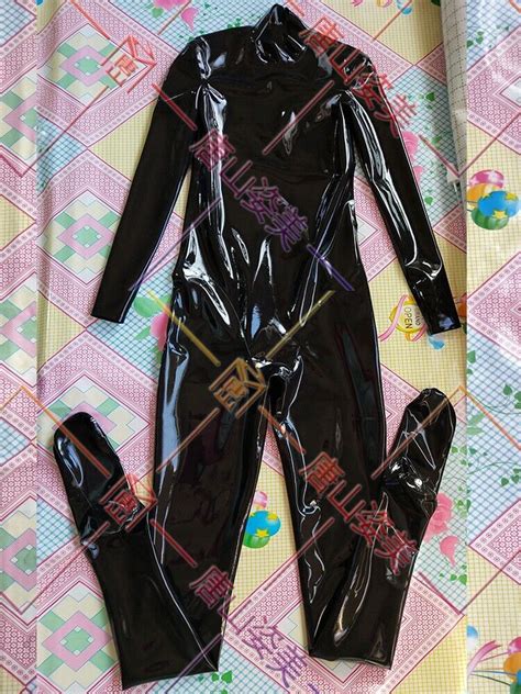 Latex Gummi Catsuit No Zip At All Neck Entry Latex Catsuit With