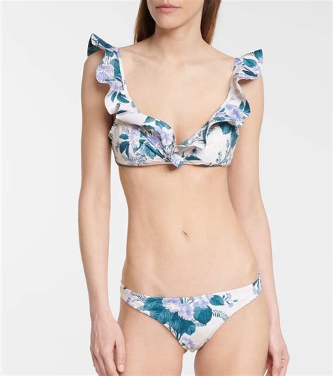 Zimmermann Cassia Floral Ruffle Trimmed Bikini Shopstyle Two Piece