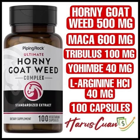 Jual Piping Rock Horny Goat Weed Complex Capsules Maca Tribulus