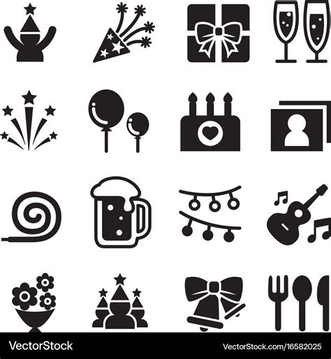 Celebration Party Icon Set Royalty Free Vector Image