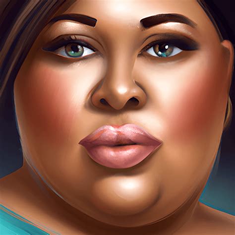 Beautiful Brown Skinned Plus Size Woman 4k 3d Digital Painting