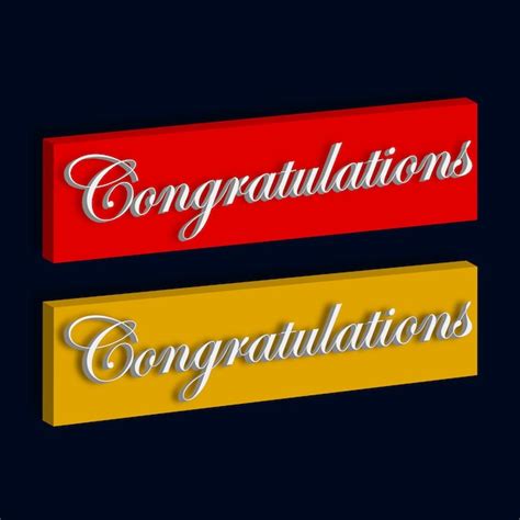 Premium Vector Congratulations 3d Text On 3d Board