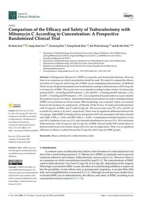 Pdf Comparison Of The Efficacy And Safety Of Trabeculectomy With