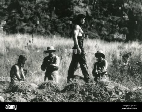 American actor Sylvester Stallone in the movie Rambo II, USA 1985 Stock ...