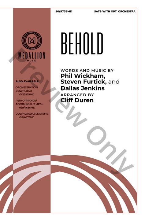 Behold (SATB ) arr. Cliff Duren| J.W. Pepper Sheet Music