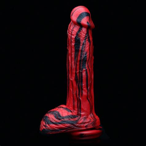 St Ck Zoll Redblack Weicher Silikon Realistischer Dildo Penis