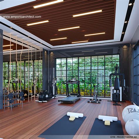 Desain Ruang Gym Interior Grand Marina Club House Klasik Lantai Bapak