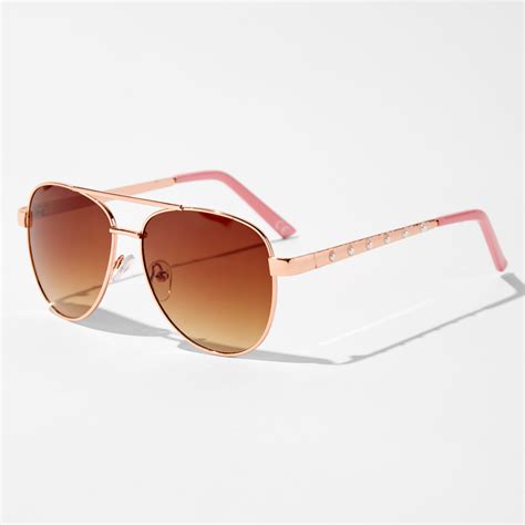 Claires Club Embellished Aviator Sunglasses Pink Claires Us