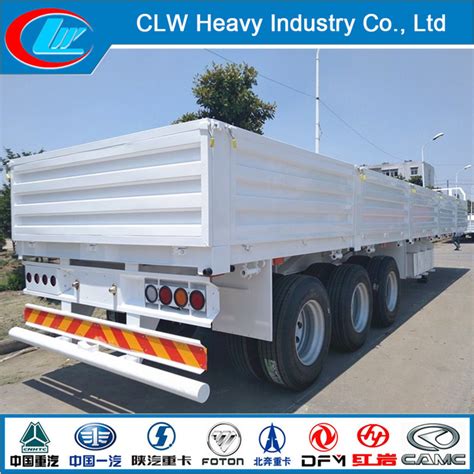 3 Axles 40FT 40ton 50ton Side Wall Fence Cargo Semi Truck Trailer