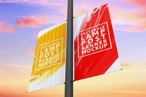 Rectangle Lamp Post Banner Mock Up On Behance