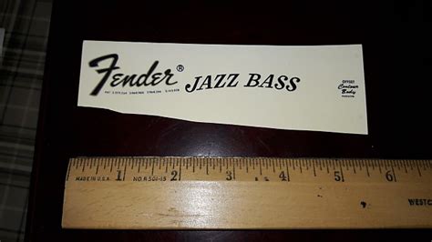 Fender Jazz Bass Water Slide Headstock Decal Reverb