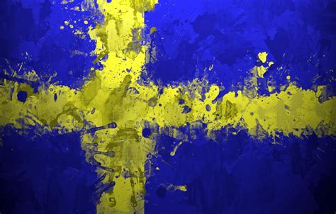 Wallpaper paint, flag, Sweden, Sweden, Sverige images for desktop ...