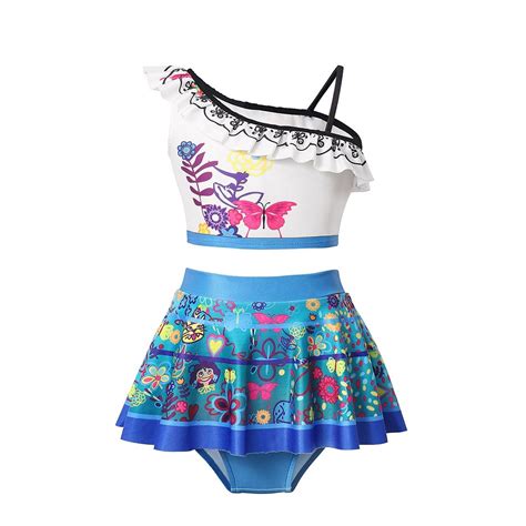 Disney traje de baño de Jasmine y Elsa para niña conjunto de Bikini de unicornio Isabela