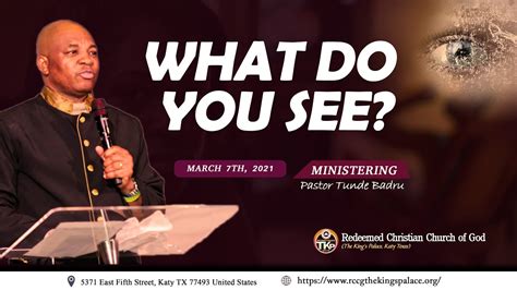 WHAT DO YOU SEE Pastor Tunde Badru RCCG TKP Second Service