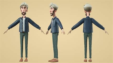 cartoon uncle 3D model | CGTrader