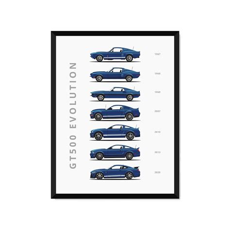 Mustang GT500 Poster Car Poster Art Print Gift for Him, Father ...