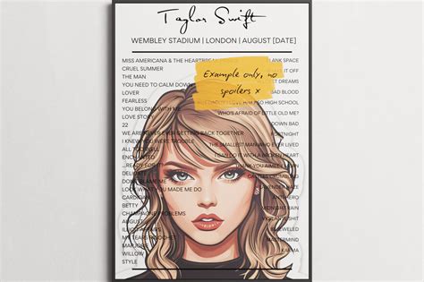 Taylor Swift Eras Tour June 2024 Dates Setlist Posters Sticker