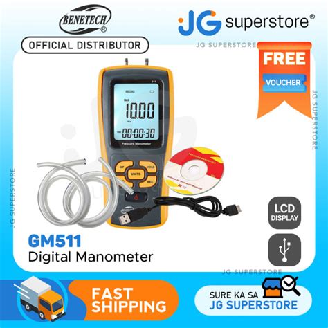 Benetech GM511 Portable USB Digital LCD Pressure Gauge Differential