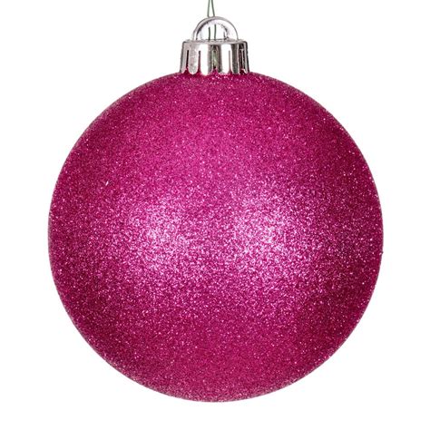 Hot Pink Glitter Ball, 6" — Holiday Whimsy