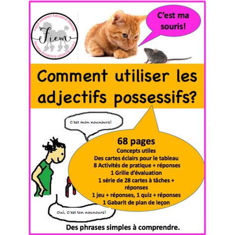 Les Adjectifs Possessifs Act Jeu Quiz Pages