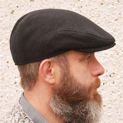 Traditional Irish Flat Cap - Paddy Cap - Black - 100% Pure New Wool ...