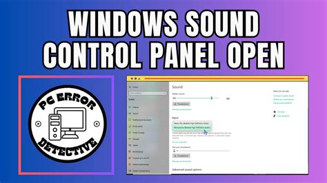 How To Open Sound Control Panel Windows 11 Youtube