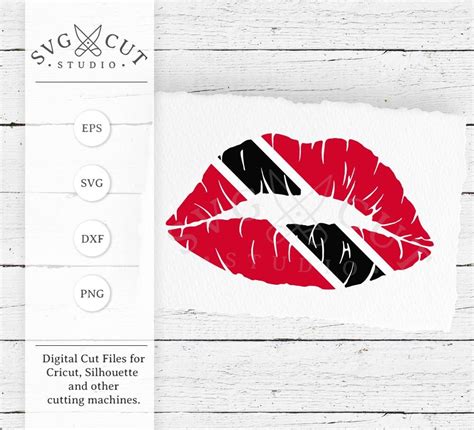 Trinidad Tobago Flag Lips SVG Files For Cricut And Silhouette Trinidad