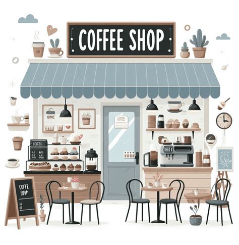 Blue Coffee Shop Clipart - ClipartLib