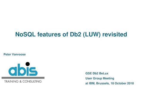 PDF NoSQL Features Of Db2 LUW Revisited Most NoSQL Stores