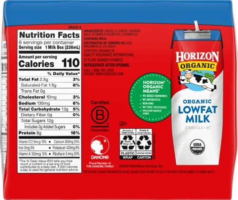 Horizon Milk 1 Reduced Fat UHT Organic 3 Pk 48 Fl Oz Frys Food