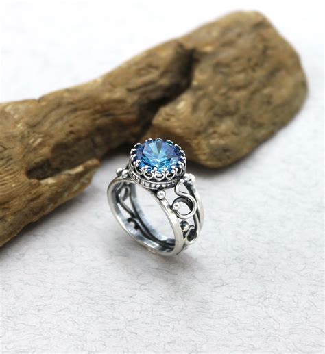 Schweizer Blue Topas Ring Silber Swiss Blue Ringgröße 5 6 7 8 Etsy