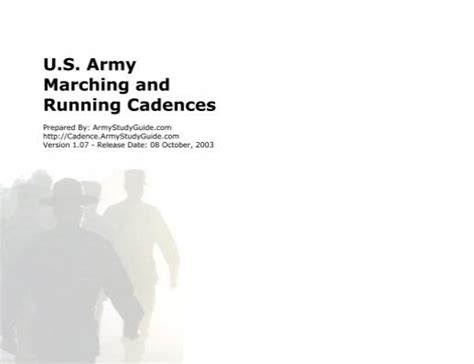 U S Army Marching And Running Cadences Clemson University