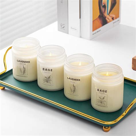 Paquete de 4 velas aromáticas para el hogar juego de velas de larga