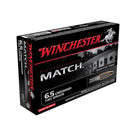 Winchester Match 6 5mm Creedmoor 140 Grain Boat Tail Hp Centerfire Rifle Ammunition Academy