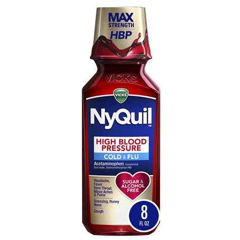 Vicks Nyquil Cold And Flu Liquid High Blood Pressure Cold Medicine