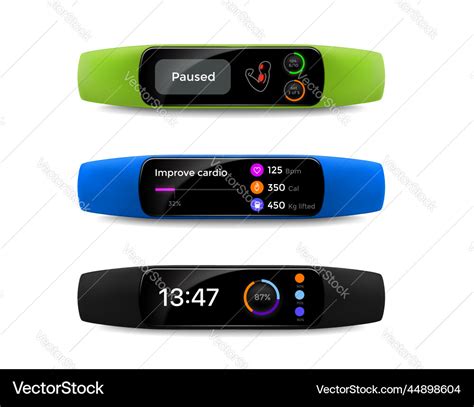 Fitness tracker smartwatch display interface Vector Image