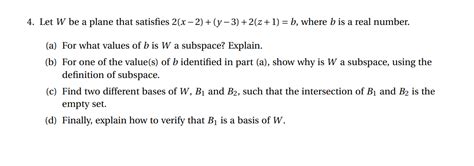 Solved Let W ﻿be A Plane That Satisfies