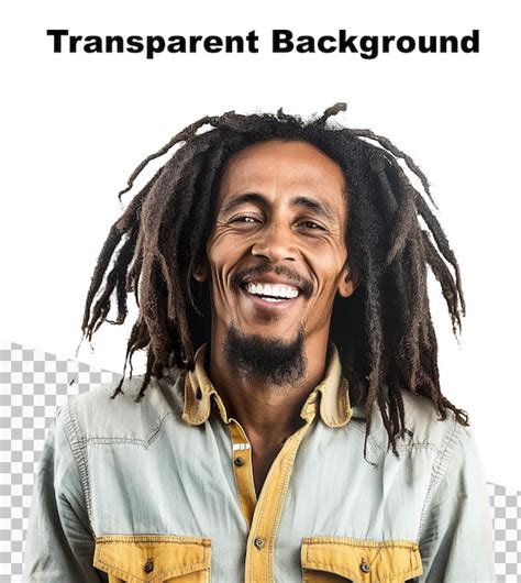 Uma ilustração de um homem sorrindo dreadlocks em sua cabeça PSD