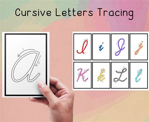 Cursive Alphabet Matching Flashcards, Printable Cursive Letters Tracing ...