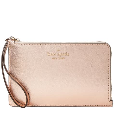 Kate Spade Staci Medium L Zip Wristlet In Rose Gold