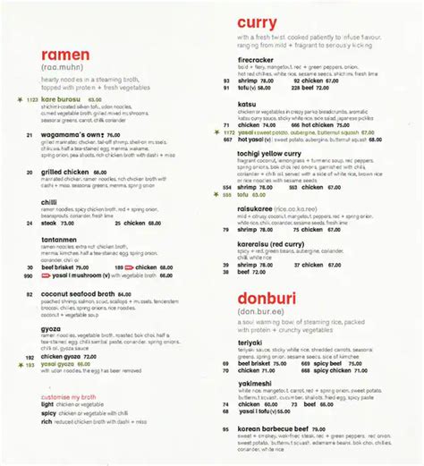 Menu Of Wagamama Al Reem Island Abu Dhabi