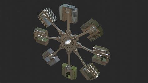 Radial Engine 3d Model Animated Cgtrader