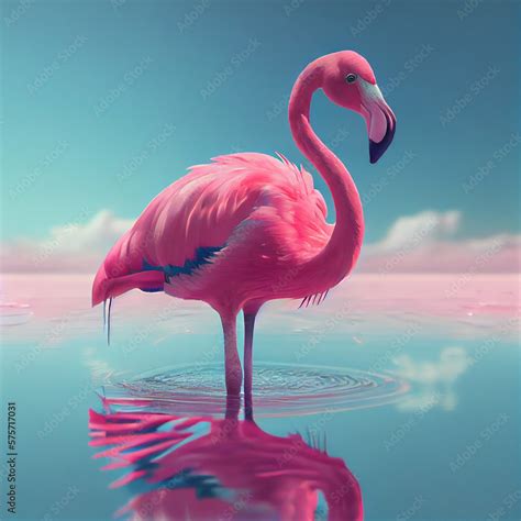 Pink Flamingo Wildlife Animal Scene From Nature Flamingo In Nature