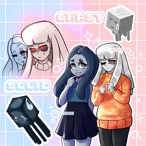 First A Shulker Now The Tentacle Gals I Present To You Squid And Ghast Girls R Minecraft